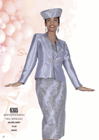 Champagne Italy <br> (Spring/Summer 2026) <br> CH6305 <br> <br> Silver-Gray <br> 10 12 14 16 18 20 22 24 26<BR><BR>Jacket/Skirt/Camisole<BR>Twill Satine/Lace