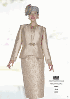 Champagne Italy <br> (Spring/Summer 2026) <br> CH6309 <br> <br> Gold <br> 12 14 16 18 20 22 24 26<BR><BR>Jacket/Skirt/Camisole<BR>Twill Satine/Lace