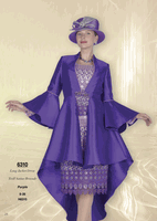 Champagne Italy <br> (Fall/Winter 2026) <br> CH6310 <br> <br> Purple <br> 8 10 12 14 16 18 20 22 24 26<BR><BR>Long Jacket/Dress<BR>Twill Satine/Brocade