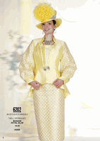 Champagne Italy <br> (Spring/Summer 2026) <br> CH6202 <br> <br> Banana  <br>  Royal-Blue <br> 10 12 14 16 18 20 22 24 26<BR><BR>Jacket/Skirt/Camisole<BR>Twill Satine/Lace