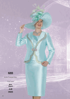 Champagne Italy <br> (Fall/Winter 2026) <br> CH6205 <br> <br> Mint  <br>  Peach <br> 8 10 12 14 16 18 20 22 24 26<BR><BR>Jacket/Camisole/Skirt<BR>Twill Satin