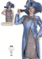 Champagne Italy <br> (Fall/Winter 2025) <br> CH6206 <br> <br> Blue <br> Pink <br> 8 10 12 14 16 18 20 22 24 26<BR><BR>Long Jacket Dress<BR>Novelty Brocade/Twill Satine Champagne Italy <br> (Fall/Winter 2025) <br> CH6206 <br> <br> Blue <br> Pink <br> 8 10 12 14 16 18 20 22 24 26<BR><BR>Long Jacket Dress<BR>Novelty Brocade/Twill Satine