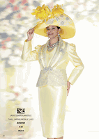 Champagne Italy <br> (Spring/Summer 2026) <br> CH6214 <br> <br> Banana <br> 8 10 12 14 16 18 20 22 24 26<BR><BR>Jacket/Skirt/Camisole<BR>Twill Satine/Metallic Lace