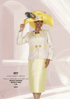 Champagne Italy <br> (Fall/Winter 2026) <br> CH6217 <br> <br> Metallic-Banana  <br>  Metallic-Pink <br> 8 10 12 14 16 18 20 22 24 26<BR><BR>Jacket/Skirt/Camisole<BR>Twill Satine/Metalic Brocade