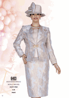 Champagne Italy <br> (Spring/Summer 2026) <br> CH6403 <br> <br> Dusty-Pink <br> 8 10 12 14 16 18 20 22 24 26<BR><BR>Jacket/Skirt/Camisole<BR>Metallic Brocade