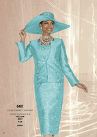 Champagne Italy <br> (Fall/Winter 2026) <br> CH6407 <br> <br> Yellow  <br>  Mint <br> 8 10 12 14 16 18 20 22 24 26<BR><BR>Jacket/Skirt/Camisole<BR>Twill Satine/Lace
