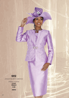 Champagne Italy <br> (Fall/Winter 2026) <br> CH6412 <br> <br> Lilac  <br>  Peach <br> 8 10 12 14 16 18 20 22 24 26<BR><BR>Jacket/Skirt/Camisole<BR>Twill Satine