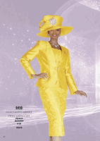 Champagne Italy <br> (Fall/Winter 2026) <br> CH6418 <br> <br> Peach  <br>  Banana <br> 8 10 12 14 16 18 20 22 24 26<BR><BR>Jacket/Skirt/Camisole<BR>Twill Satine/Lace