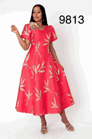 Chancele <br> (2026) <br> c9813 <br> <br> Raspberry <br> 8 10 12 14 16 18 20 <BR><BR>Golden Leaf Fit & Flare Midi Dress Chancele <br> (2026) <br> c9813 <br> <br> Raspberry <br> 8 10 12 14 16 18 20 <BR><BR>Golden Leaf Fit & Flare Midi Dress