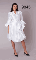 Chancele <br> (2026) <br> c9845-Wh <br> <br> White <br> 8 10 12 14 16 18 20 <BR><BR>Puff Sleeve Fit & Flare Occasion Dress