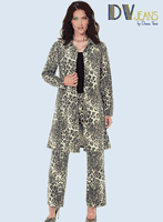D.V. Jeans <br> (Fall 2025) <br> DV8503 <br> <br> ANIMAL-PRINT <br> S M L XL 1X 2X<BR><BR>2pc. Jacket & Pant Set