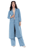 D.V. Jeans <br> (Fall 2025) <br> DV8505 <br> <br> BLUE <br> S M L XL 1X 2X<BR><BR>2pc. Duster & Pant Set