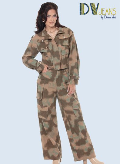 D.V. Jeans <br> (Fall 2025) <br> DV8510 <br> <br> BROWN-CAMO <br> S M L XL 1X 2X<BR><BR>2pc. Jacket & Pant Set