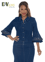 D.V. Jeans <br> (Fall 2026) <br> DV8523-J <br> <br> DARK BLUE <br> S M L XL 1X 2X<BR><BR>Denim Jacket