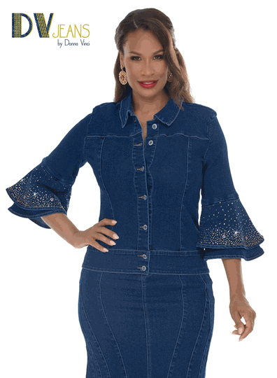 D.V. Jeans <br> (Fall 2026) <br> DV8523-J <br> <br> DARK BLUE <br> S M L XL 1X 2X<BR><BR>Denim Jacket