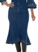 D.V. Jeans <br> (Fall 2026) <br> DV8523-S <br> <br> DARK BLUE <br> S M L XL 1X 2X<BR><BR>Denim Skirt