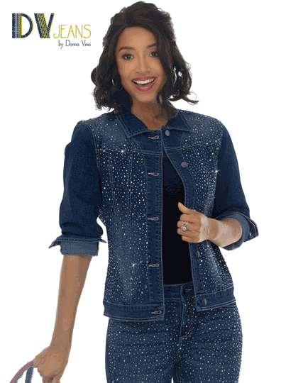 D.V. Jeans <br> (Fall 2026) <br> DV8524-J <br> <br> DARK BLUE <br> S M L XL 1X 2X<BR><BR>Denim Jacket
