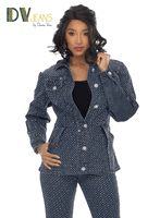 D.V. Jeans <br> (Fall 2026) <br> DV8525-J <br> <br> DARK BLUE <br> S M L XL 1X 2X<BR><BR>Denim Jacket