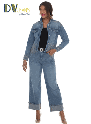 D.V. Jeans <br> (Fall 2026) <br> DV8526-J <br> <br> BLUE <br> S M L XL 1X 2X<BR><BR>Denim Jacket