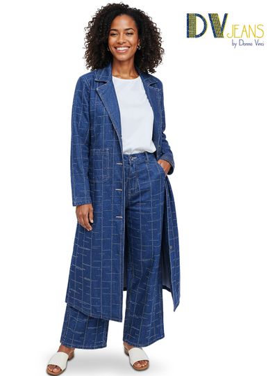 D.V. Jeans <br> (Spring 2026) <br> DV8505-DK <br> <br>  DK.BLUE <br> S M L XL 1x 2x<BR><BR>2pc. Duster & Pant Set