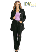 D.V. Jeans <br> (Spring 2026) <br> DV8515-BL <br> <br> BLACK <br> S M L XL 1x 2x<BR><BR>2pc. Jacket & Pant Set