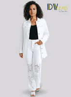 D.V. Jeans <br> (Spring 2026) <br> DV8515-WH <br> <br> WHITE <br> S M L XL 1x 2x<BR><BR>2pc. Jacket & Pant Set
