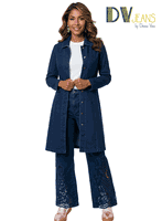 D.V. Jeans <br> (Spring 2026) <br> DV8516-DK <br> <br> DK.BLUE <br> S M L XL 1x 2x<BR><BR>2pc. Jacket & Pant Set