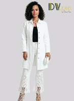 D.V. Jeans <br> (Spring 2026) <br> DV8516-OF <br> <br> OFF-WHITE <br> S M L XL 1x 2x<BR><BR>2pc. Jacket & Pant Set