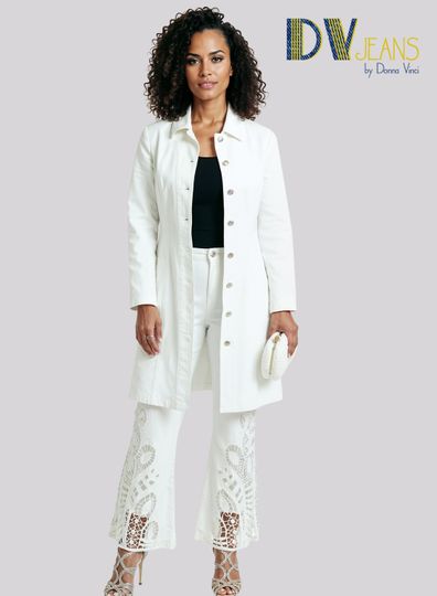 D.V. Jeans <br> (Spring 2026) <br> DV8516-OF <br> <br> OFF-WHITE <br> S M L XL 1x 2x<BR><BR>2pc. Jacket & Pant Set