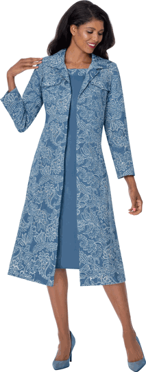 Devine Sport <br> (Fall 2026) <br> DS800392 <br> <br> Blue <br> 8 10 12 14 16 18 20 22 24<br><br>Soft Denim <br>2 Piece Jacket Dress