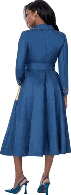 Devine Sport <br> (Fall 2026) <br> DS800411 <br> <br> Blue-Multi <br> 8 10 12 14 16 18 20 22 24<br><br>Soft Denim <br>1 Piece Dress