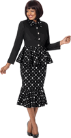 Devine Sport <br> (Fall 2026) <br> DS800342 <br> <br> Black <br> 8 10 12 14 16 18 20 22 24<br><br>Soft Denim <br>2 Piece Skirt Suit