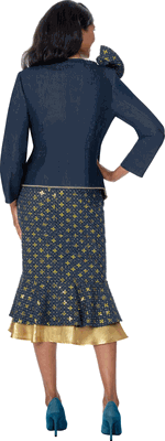 Devine Sport <br> (Fall 2026) <br> DS800372 <br> <br> Navy/Gold <br> 8 10 12 14 16 18 20 22 24<br><br>Soft Denim <br>2 Piece Skirt Suit Devine Sport <br> (Fall 2026) <br> DS800372 <br> <br> Navy/Gold <br> 8 10 12 14 16 18 20 22 24<br><br>Soft Denim <br>2 Piece Skirt Suit