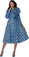 Devine Sport <br> (Fall 2026) <br> DS800381 <br> <br> Blue/Silver <br> 8 10 12 14 16 18 20 22 24<br><br>Soft Denim <br>1 Piece Dress