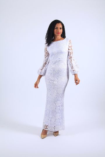 Diana Collection <br> (Spring/Summer 2026) <br> D8646 <br><br>Black  <br>   White <br> 8 10 12 14 16 18 20 22 24<br><br>Lace<br>1 pc Dress