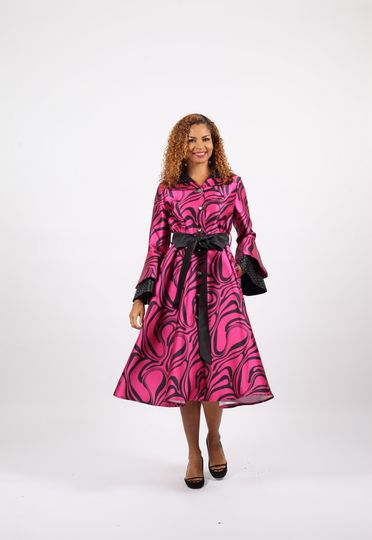 Diana Collection <br> (Fall/Holiday 2025) <br> D8973-FU <br><br>FUCHSIA <br> 8 10 12 14 16 18 20 22 24<br><br>PRINT<br>1 Piece Dress