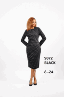 Diana Collection <br> (Spring/Summer 2026) <br> D9072 <br><br>Black <br> 8 10 12 14 16 18 20 22 24<br><br>Knit<br>1 pc Dress