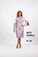 Diana Collection <br> (Fall/Holiday 2025) <br> D9073 <br><br>PURPLE <br> 8 10 12 14 16 18 20 22 24<br><br>BROCADE<br>1 Piece Dress