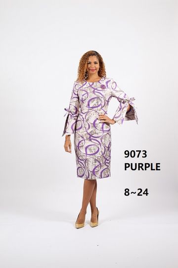 Diana Collection <br> (Fall/Holiday 2025) <br> D9073 <br><br>PURPLE <br> 8 10 12 14 16 18 20 22 24<br><br>BROCADE<br>1 Piece Dress