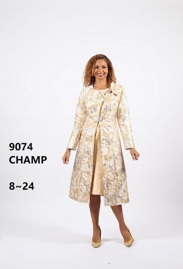 Diana Collection <br> (Fall/Holiday 2025) <br> D9074 <br><br>CHAMPAGNE <br> 8 10 12 14 16 18 20 22 24<br><br>BROCADE<br>2 Piece Dress