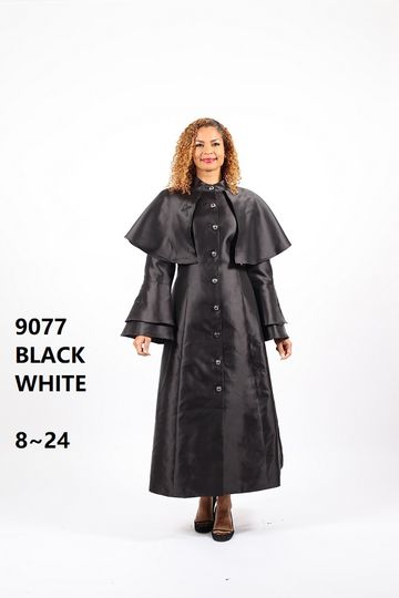 Diana Collection <br> (Fall/Holiday 2025) <br> D9077-BL <br><br>BLACK <br> 8 10 12 14 16 18 20 22 24<br><br>SILKY TWILL<br>1 Piece Robe