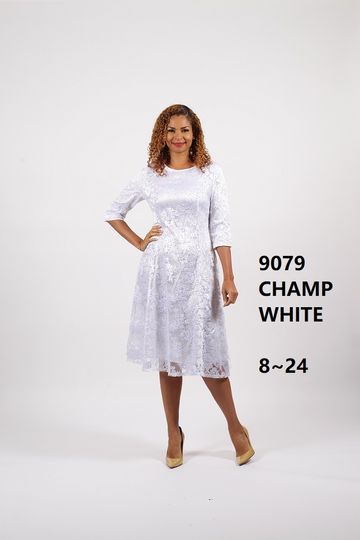 Diana Collection <br> (Spring/Summer 2026) <br> D9079 <br><br>Champagne  <br>   White <br> 8 10 12 14 16 18 20 22 24<br><br>Lace<br>1 pc Dress