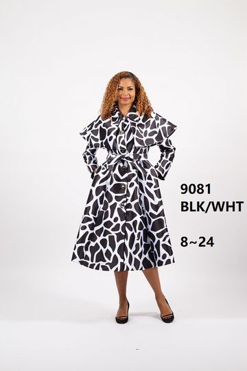 Diana Collection <br> (Fall/Holiday 2025) <br> D9081 <br><br>BLACK/WHITE <br> 8 10 12 14 16 18 20 22 24<br><br>PRINT<br>1 Piece Dress