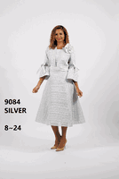 Diana Collection <br> (Spring/Summer 2026) <br> D9084 <br><br>Silver  <br>   Green <br> 8 10 12 14 16 18 20 22 24<br><br>Brocade<br>1 pc Dress