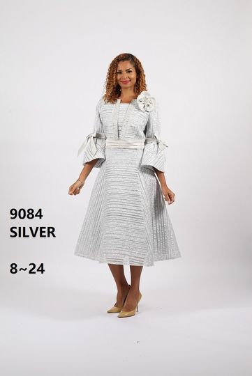 Diana Collection <br> (Spring/Summer 2026) <br> D9084 <br><br>Silver  <br>   Green <br> 8 10 12 14 16 18 20 22 24<br><br>Brocade<br>1 pc Dress