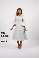 Diana Collection <br> (Fall/Holiday 2025) <br> D9084 <br><br>SILVER <br> 8 10 12 14 16 18 20 22 24<br><br>JACQUARD<br>1 Piece Dress