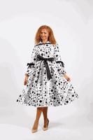 Diana Collection <br> (Spring/Summer 2026) <br> D8962 <br><br>White/Black <br> 8 10 12 14 16 18 20 22 24<br><br>Silk Twill<br>1 pc Dress