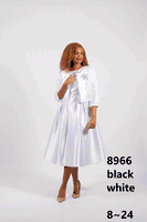 Diana Collection <br> (Spring/Summer 2026) <br> D8966 <br><br>Black  <br>   White <br> 8 10 12 14 16 18 20 22 24<br><br>Silk Twill<br>2 pc Dress