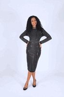 Diana Collection <br> (Spring/Summer 2026) <br> D8604 <br><br>Black <br> 8 10 12 14 16 18 20 22 24<br><br>Knit<br>1 pc Dress