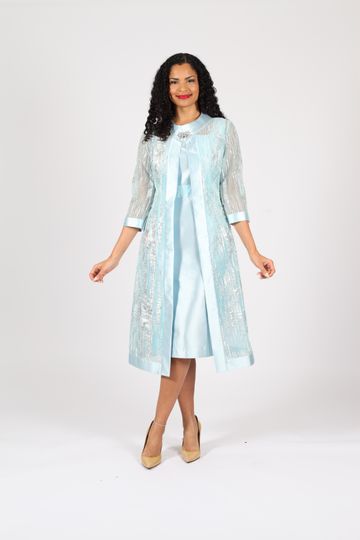 Diana Collection <br> (Spring/Summer 2026) <br> D8656 <br><br>Ivory  <br>   Sky-Blue <br> 8 10 12 14 16 18 20 22 24<br><br>Organza<br>2 pc Dress